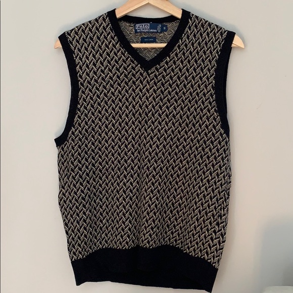 Polo by Ralph Lauren Black and Cream Sweater Vest